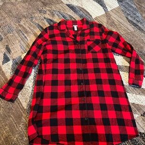 Wondershop Red Plaid Pajama Shirt
